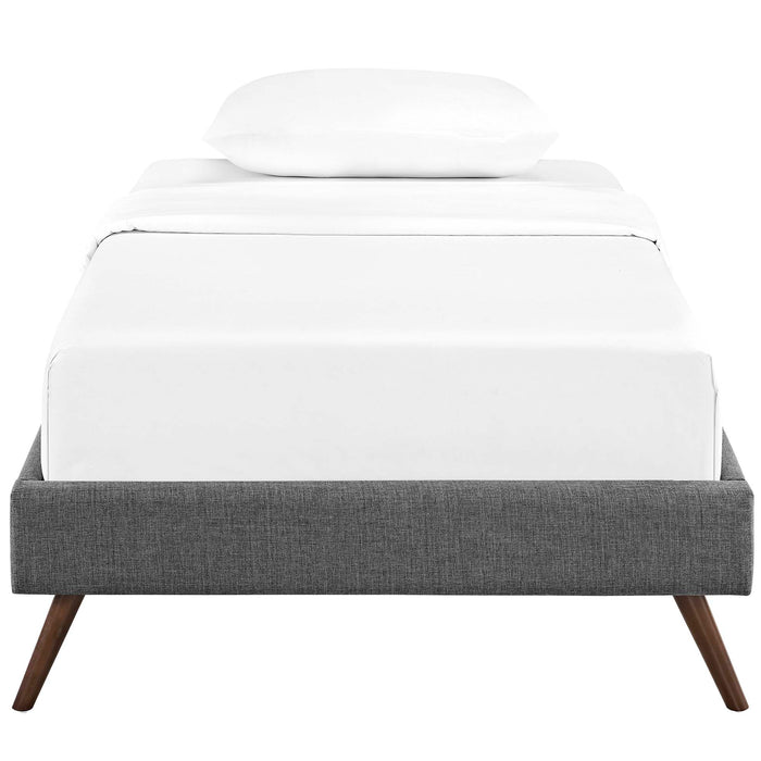 Loryn Twin Fabric Bed Frame with Round Splayed Legs