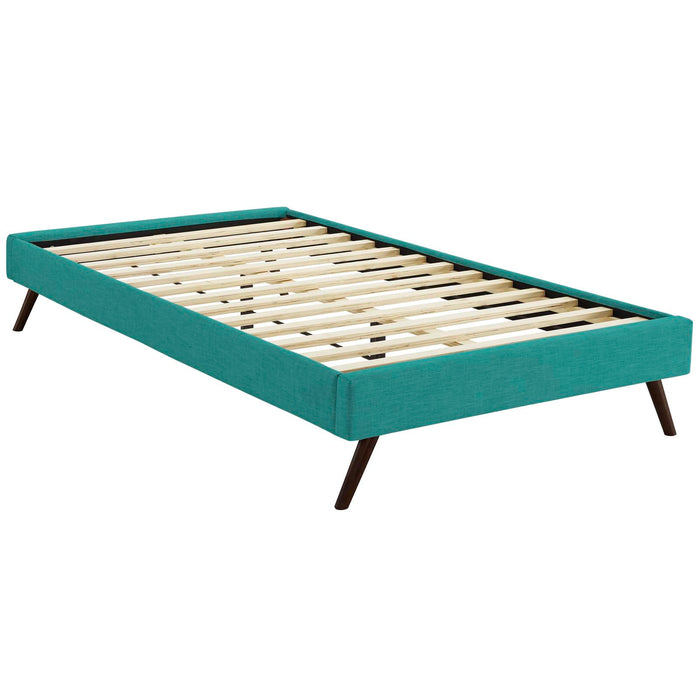 Loryn Twin Fabric Bed Frame with Round Splayed Legs