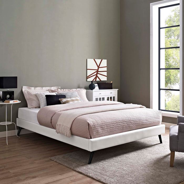 Loryn Full Vinyl Bed Frame with Round Splayed Legs