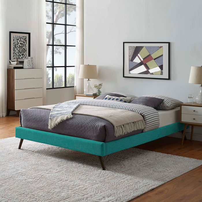 Loryn Full Fabric Bed Frame with Round Splayed Legs