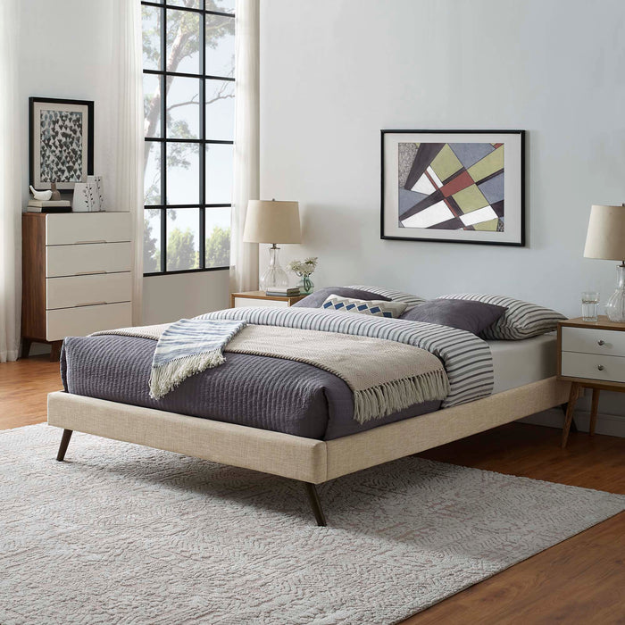 Loryn Queen Fabric Bed Frame with Round Splayed Legs