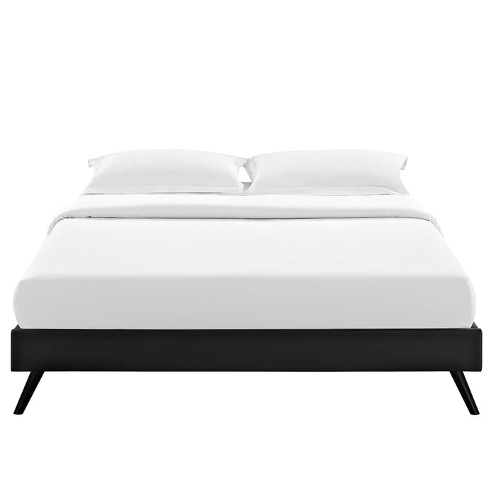 Loryn King Vinyl Bed Frame with Round Splayed Legs