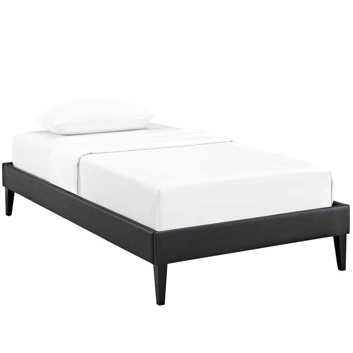 Tessie Twin Vinyl Bed Frame with Squared Tapered Legs