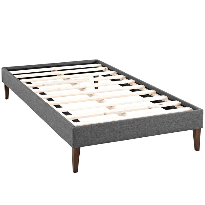 Tessie Twin Fabric Bed Frame with Squared Tapered Legs