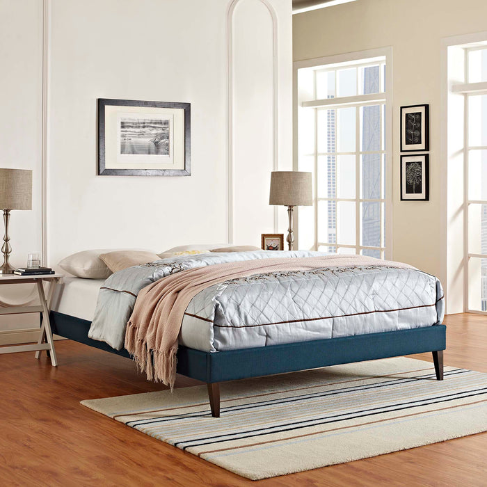 Tessie Full Fabric Bed Frame with Squared Tapered Legs