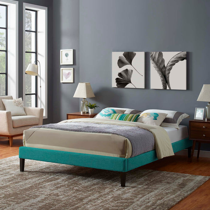 Tessie Full Fabric Bed Frame with Squared Tapered Legs