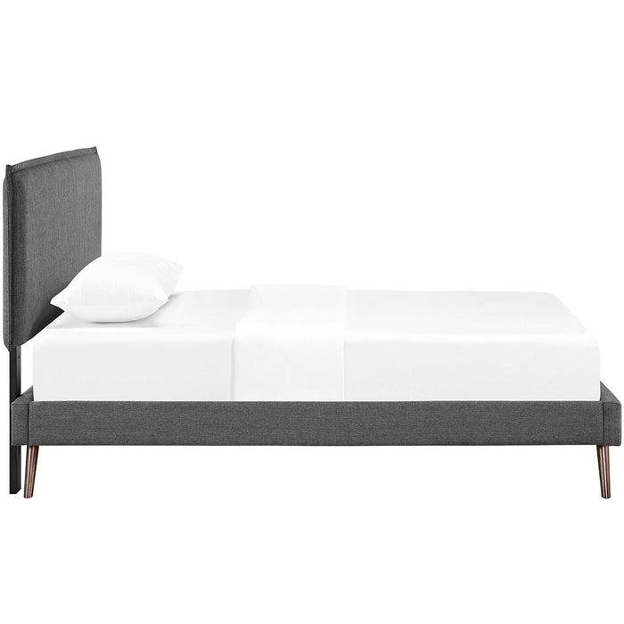 Amaris Twin Fabric Platform Bed with Round Splayed Legs