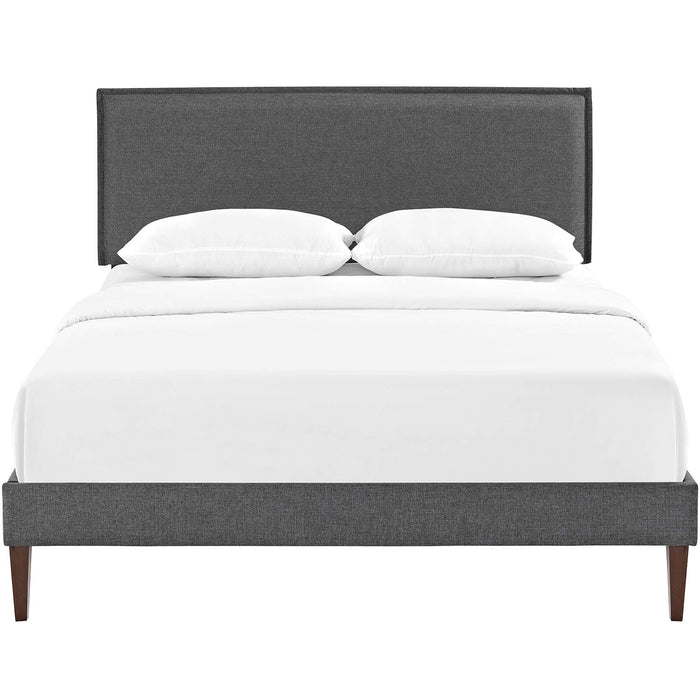 Amaris Full Fabric Platform Bed with Squared Tapered Legs