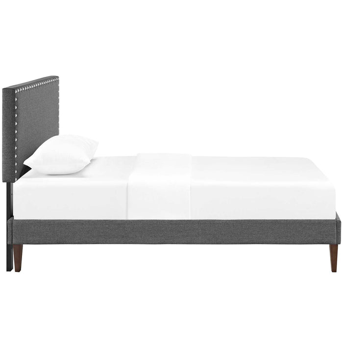 Macie Twin Fabric Platform Bed with Squared Tapered Legs