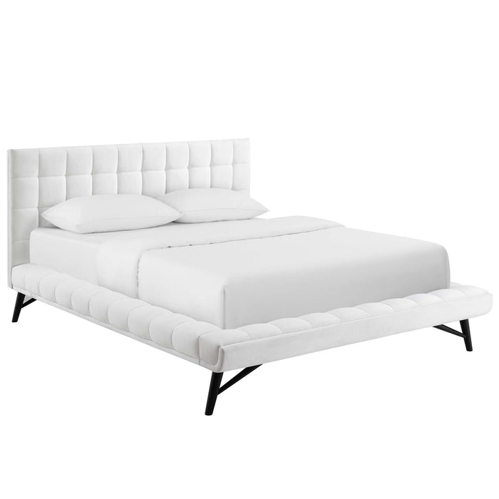 Julia Queen Biscuit Tufted Performance Velvet Platform Bed