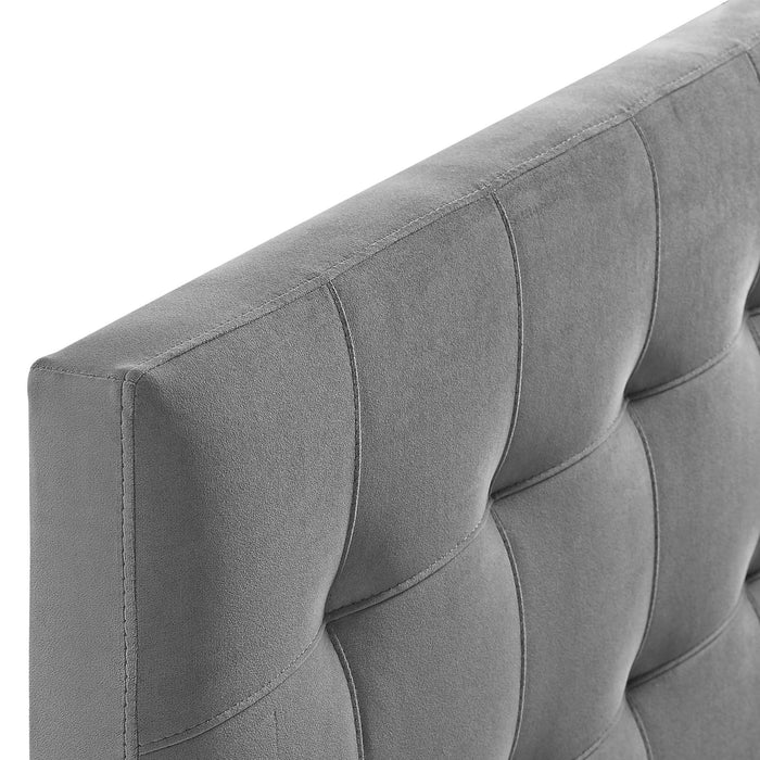 Lily Biscuit Tufted Full Performance Velvet Headboard