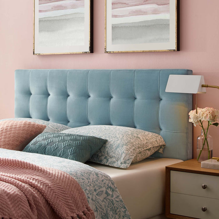 Lily Biscuit Tufted Full Performance Velvet Headboard