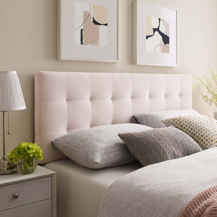 Lily Biscuit Tufted Full Performance Velvet Headboard