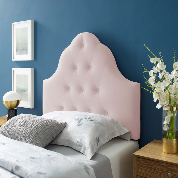 Sovereign Twin Diamond Tufted Performance Velvet Headboard