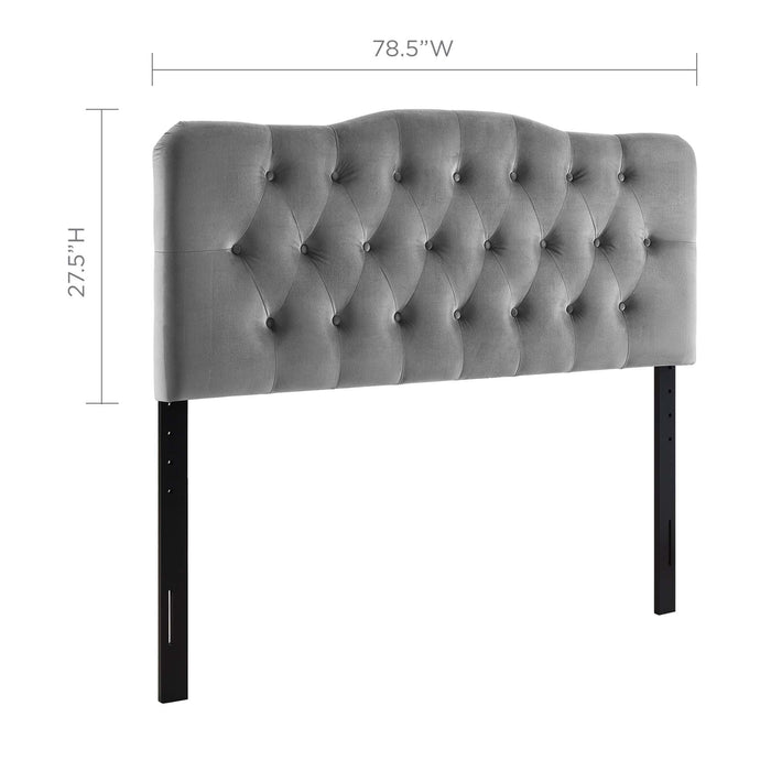 Annabel King Diamond Tufted Performance Velvet Headboard