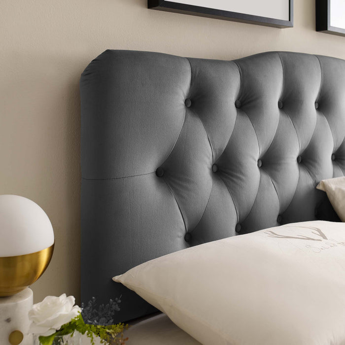 Annabel King Diamond Tufted Performance Velvet Headboard