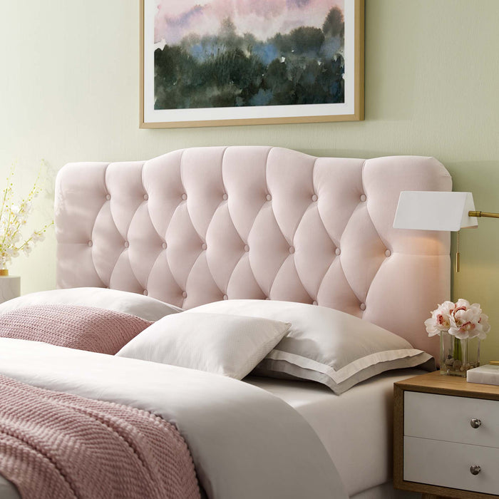 Annabel King Diamond Tufted Performance Velvet Headboard