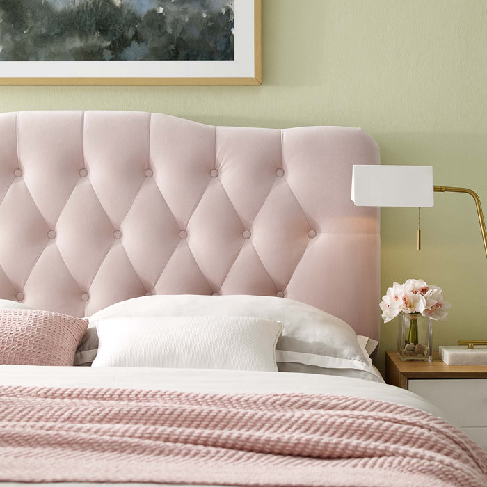 Annabel Queen Diamond Tufted Performance Velvet Headboard