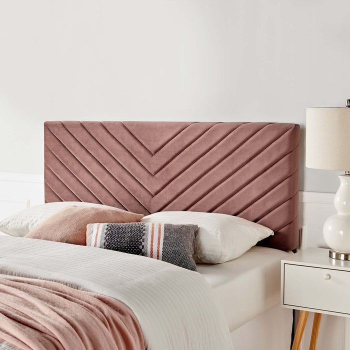 Alyson Angular Channel Tufted Performance Velvet Twin Headboard