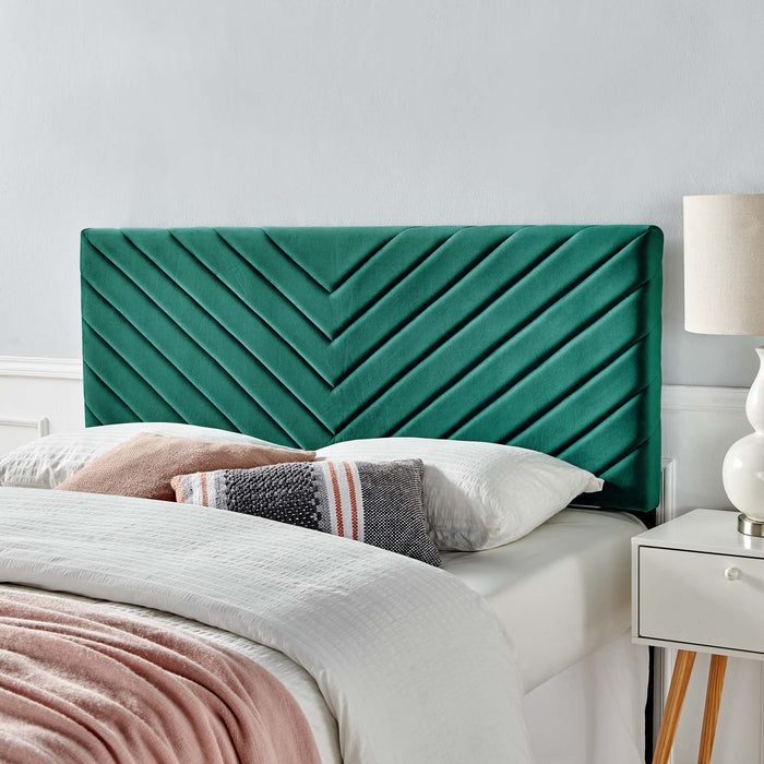 Alyson Angular Channel Tufted Performance Velvet Twin Headboard