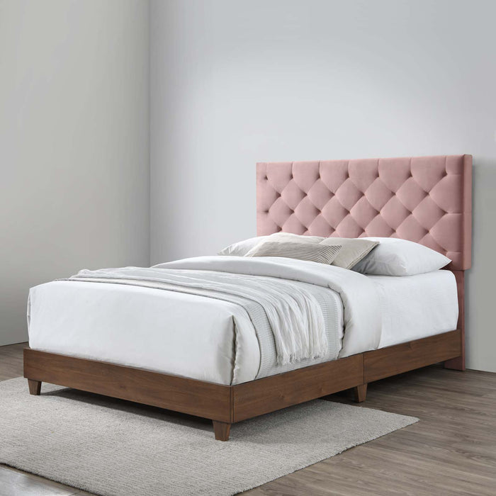 Rhiannon Diamond Tufted Upholstered Performance Velvet Queen Bed