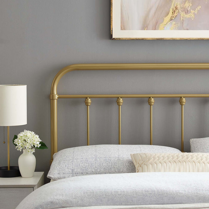 Sage Queen Metal Headboard