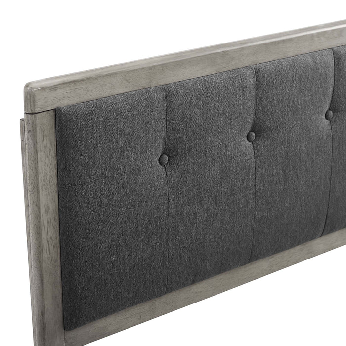 Draper Tufted Full Fabric and Wood Headboard