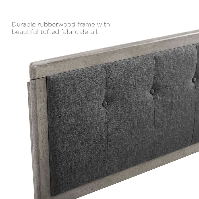 Draper Tufted Full Fabric and Wood Headboard