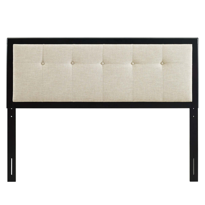 Draper Tufted King Fabric and Wood Headboard