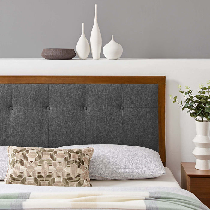 Draper Tufted King Fabric and Wood Headboard