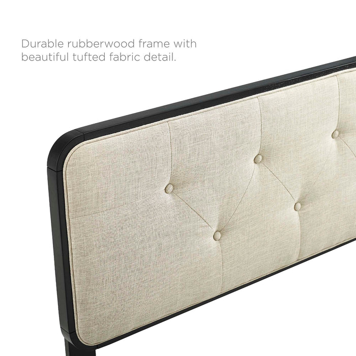 Collins Tufted Twin Fabric and Wood Headboard