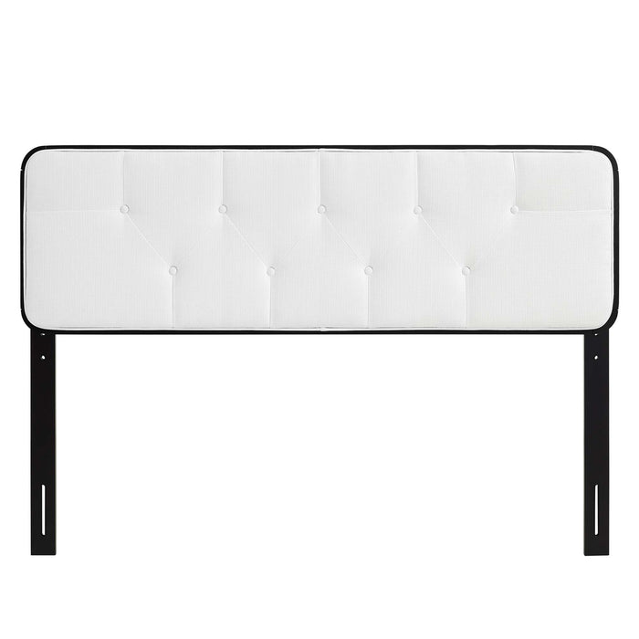 Collins Tufted Twin Fabric and Wood Headboard