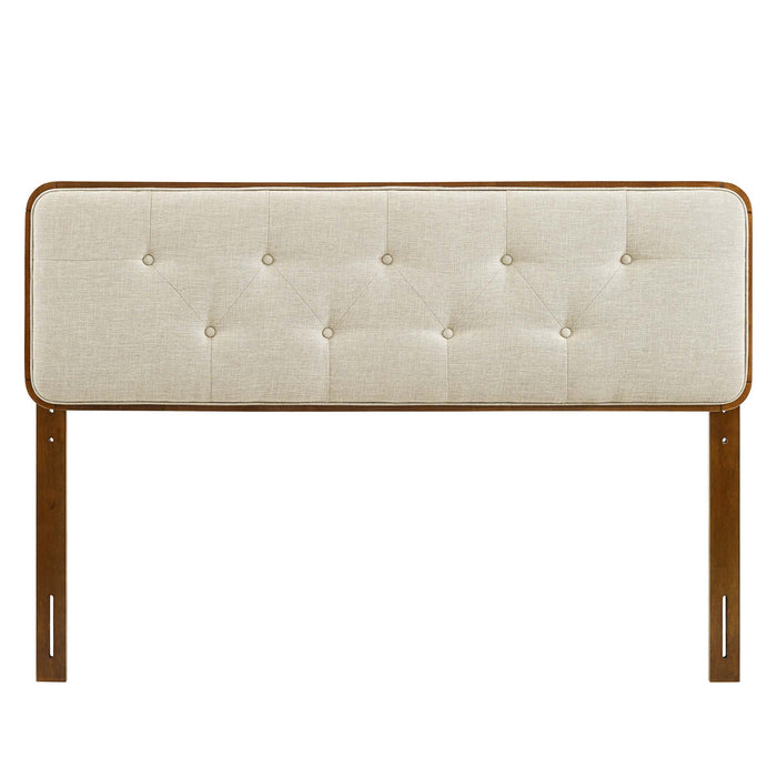 Collins Tufted Twin Fabric and Wood Headboard