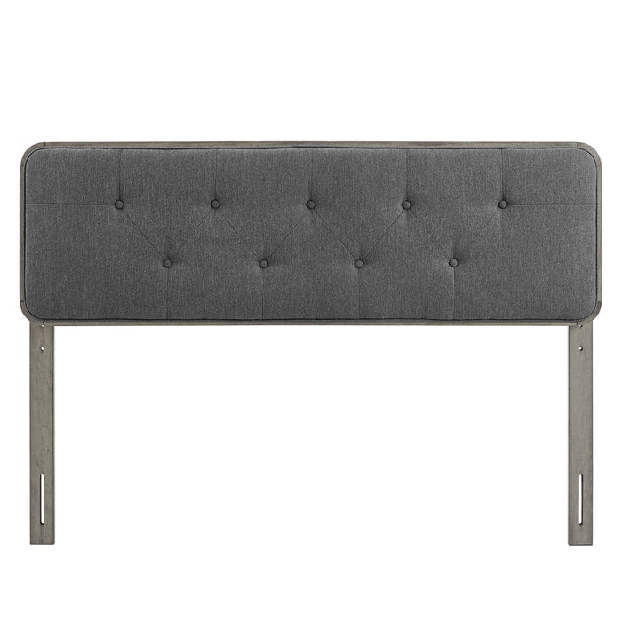 Collins Tufted King Fabric and Wood Headboard