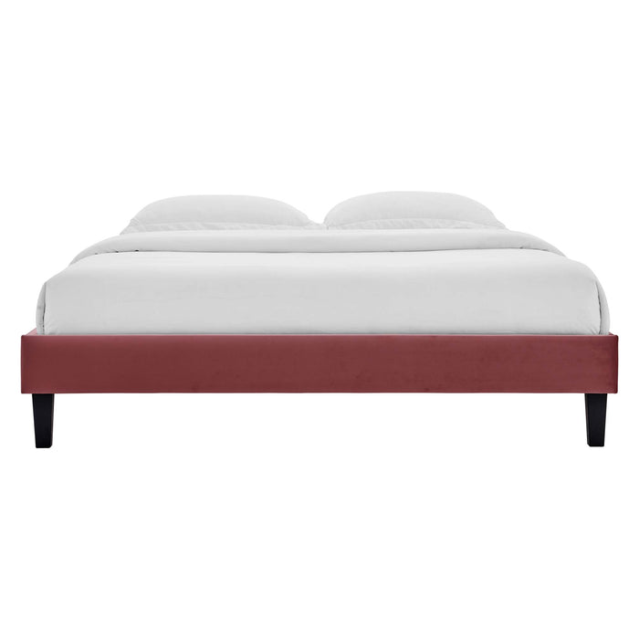 Reign Twin Performance Velvet Platform Bed Frame