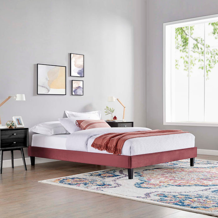 Reign Full Performance Velvet Platform Bed Frame