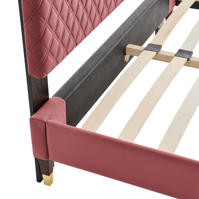 Harlow Full Performance Velvet Platform Bed Frame