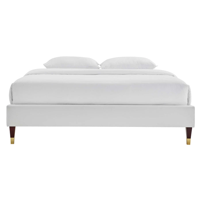 Harlow Full Performance Velvet Platform Bed Frame