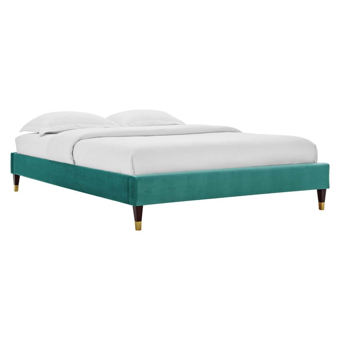 Harlow Full Performance Velvet Platform Bed Frame