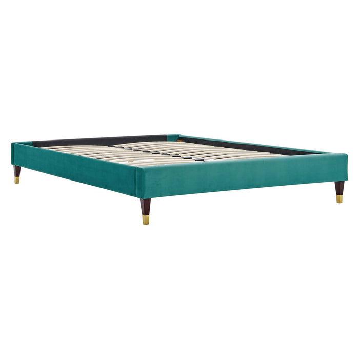 Harlow Full Performance Velvet Platform Bed Frame