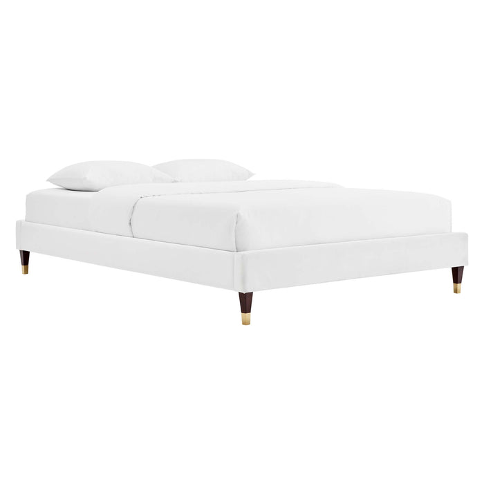 Harlow Queen Performance Velvet Platform Bed Frame