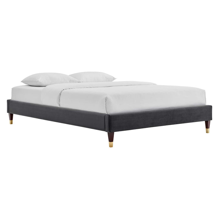 Harlow King Performance Velvet Platform Bed Frame