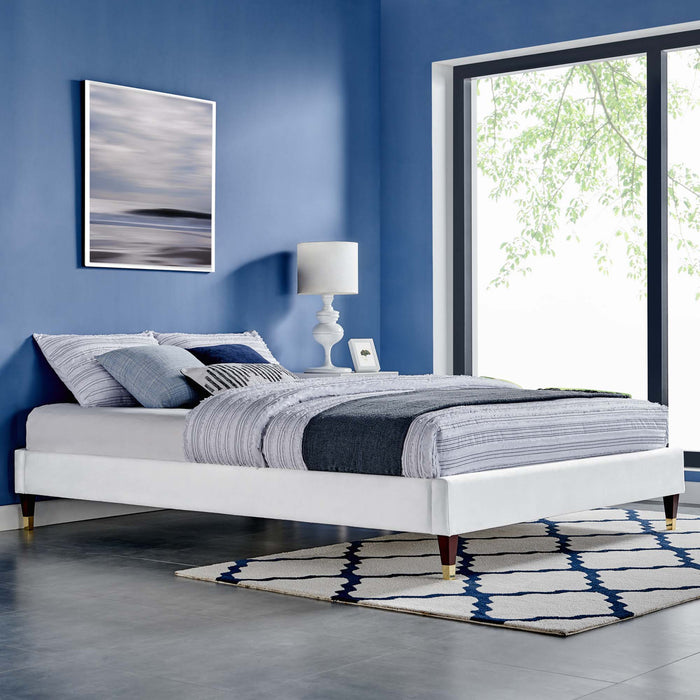 Harlow King Performance Velvet Platform Bed Frame