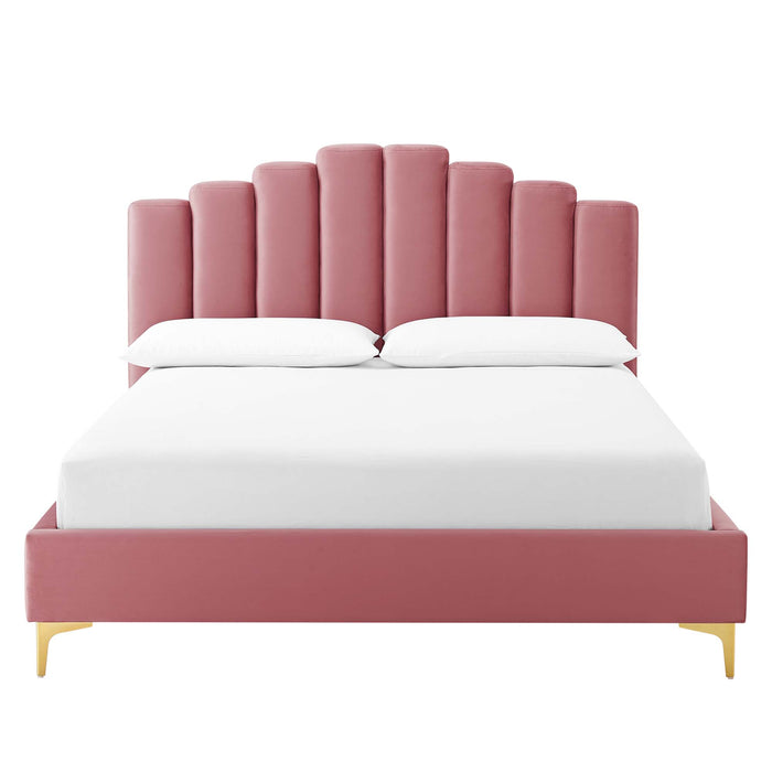 Olivia Queen Performance Velvet Platform Bed