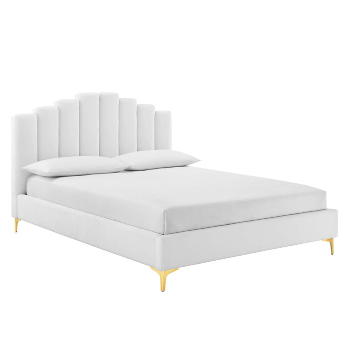 Olivia Queen Performance Velvet Platform Bed