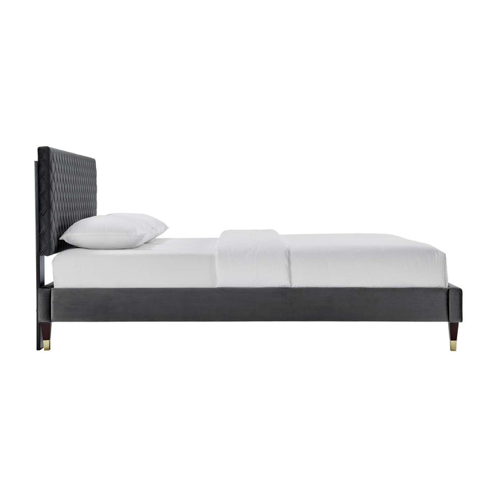 Garcelle Performance Velvet Queen Platform Bed