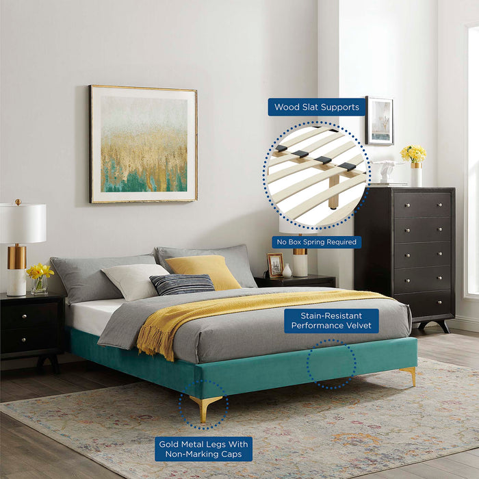 Sutton King Performance Velvet Bed Frame