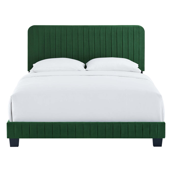 Celine Channel Tufted Performance Velvet King Bed