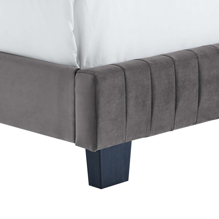 Celine Channel Tufted Performance Velvet King Bed