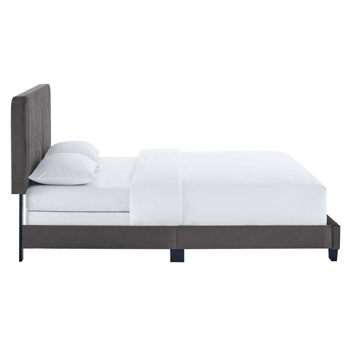 Celine Channel Tufted Performance Velvet King Bed